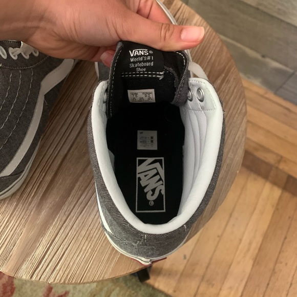 Grey Vans Sk8-Hi W9/M7.5 - Picture 3 of 6